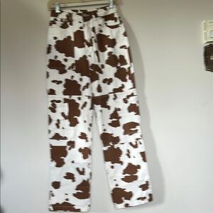 Forever 21 Brown and White Cow Print Flare Jeans